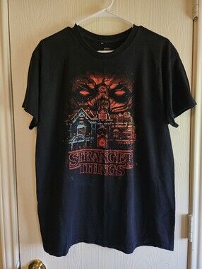 Stranger Things Netflix Black Graphic T-Shirt Large